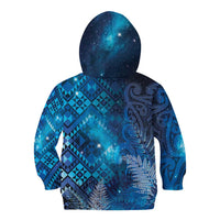 Aotearoa Taniko Matariki Kid Hoodie Cosmic Blue LT7 - Polynesian Pride