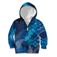 Aotearoa Taniko Matariki Kid Hoodie Cosmic Blue LT7 Zip Hoodie Blue - Polynesian Pride