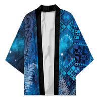 Aotearoa Taniko Matariki Kimono Cosmic Blue