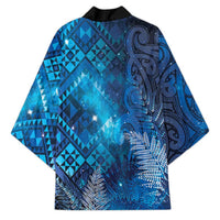 Aotearoa Taniko Matariki Kimono Cosmic Blue