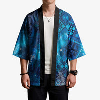 Aotearoa Taniko Matariki Kimono Cosmic Blue