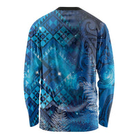 Aotearoa Taniko Matariki Long Sleeve Shirt Cosmic Blue LT7 - Polynesian Pride
