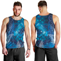 Aotearoa Taniko Matariki Men Tank Top Cosmic Blue LT7 - Polynesian Pride