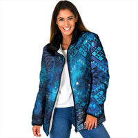 Aotearoa Taniko Matariki Padded Jacket Cosmic Blue LT7 Women Blue - Polynesian Pride