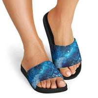 Aotearoa Taniko Matariki Slide Sandals Cosmic Blue LT7 - Polynesian Pride