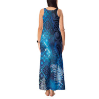 Aotearoa Taniko Matariki Tank Maxi Dress Cosmic Blue LT7 - Polynesian Pride