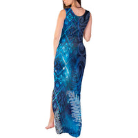 Aotearoa Taniko Matariki Tank Maxi Dress Cosmic Blue LT7 - Polynesian Pride
