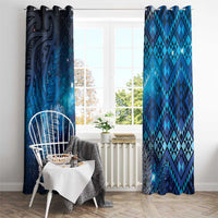 Aotearoa Taniko Matariki Window Curtain Cosmic Blue LT7 - Polynesian Pride