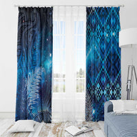Aotearoa Taniko Matariki Window Curtain Cosmic Blue LT7 - Polynesian Pride