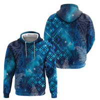 Aotearoa Taniko Matariki Zip Hoodie Cosmic Blue LT7 - Polynesian Pride