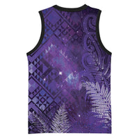 Aotearoa Taniko Matariki Basketball Jersey Cosmic Violet LT7 - Polynesian Pride