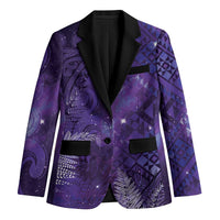 Aotearoa Taniko Matariki Blazer Cosmic Violet LT7 Unisex Purple - Polynesian Pride