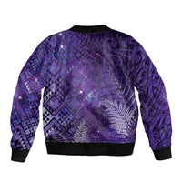 Aotearoa Taniko Matariki Bomber Jacket Cosmic Violet LT7 - Polynesian Pride