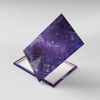 Aotearoa Taniko Matariki Canvas Wall Art Cosmic Violet LT7 With Frame Purple - Polynesian Pride