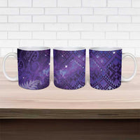 Aotearoa Taniko Matariki Ceramic Mug Cosmic Violet LT7 - Polynesian Pride