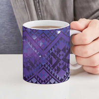 Aotearoa Taniko Matariki Ceramic Mug Cosmic Violet LT7 - Polynesian Pride