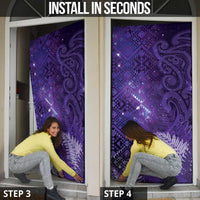 Aotearoa Taniko Matariki Door Cover Cosmic Violet LT7 - Polynesian Pride