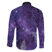 Aotearoa Taniko Matariki Family Matching Puletasi and Hawaiian Shirt Cosmic Violet LT7 - Polynesian Pride