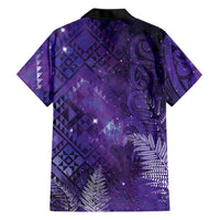 Aotearoa Taniko Matariki Family Matching Short Sleeve Bodycon Dress and Hawaiian Shirt Cosmic Violet