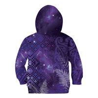 Aotearoa Taniko Matariki Kid Hoodie Cosmic Violet LT7 - Polynesian Pride