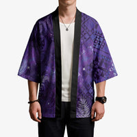 Aotearoa Taniko Matariki Kimono Cosmic Violet
