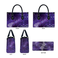 Aotearoa Taniko Matariki Leather Bag Cosmic Violet