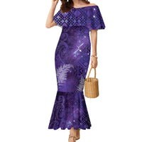 Aotearoa Taniko Matariki Mermaid Dress Cosmic Violet LT7 Women Purple - Polynesian Pride