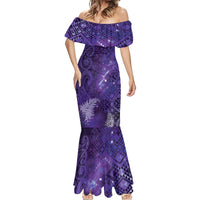 Aotearoa Taniko Matariki Mermaid Dress Cosmic Violet LT7 - Polynesian Pride