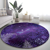 Aotearoa Taniko Matariki Round Carpet Cosmic Violet LT7 - Polynesian Pride