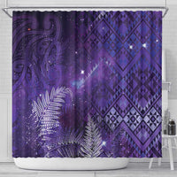 Aotearoa Taniko Matariki Shower Curtain Cosmic Violet LT7 - Polynesian Pride