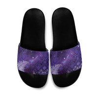 Aotearoa Taniko Matariki Slide Sandals Cosmic Violet LT7 Purple - Polynesian Pride