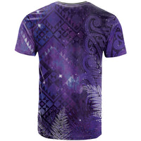 Aotearoa Taniko Matariki T Shirt Cosmic Violet LT7 - Polynesian Pride