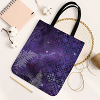 Aotearoa Taniko Matariki Tote Bag Cosmic Violet LT7 Black Strap One Size Purple - Polynesian Pride