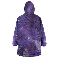 Aotearoa Taniko Matariki Wearable Blanket Hoodie Cosmic Violet LT7 - Polynesian Pride
