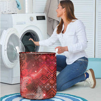 Aotearoa Taniko Matariki Laundry Basket Cosmic Red LT7 - Polynesian Pride