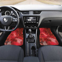 Aotearoa Taniko Matariki Car Mats Cosmic Red LT7 Set 2pcs - Front Red - Polynesian Pride