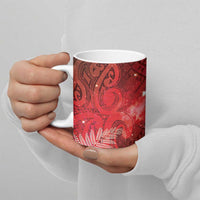 Aotearoa Taniko Matariki Ceramic Mug Cosmic Red LT7 - Polynesian Pride