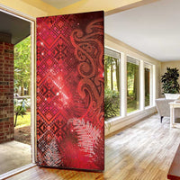 Aotearoa Taniko Matariki Door Cover Cosmic Red LT7 - Polynesian Pride