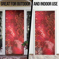 Aotearoa Taniko Matariki Door Cover Cosmic Red LT7 - Polynesian Pride
