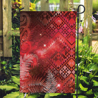 Aotearoa Taniko Matariki Garden Flag Cosmic Red LT7 Garden Flag Red - Polynesian Pride