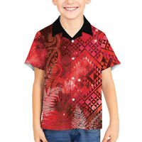 Aotearoa Taniko Matariki Hawaiian Shirt Cosmic Red LT7 - Polynesian Pride