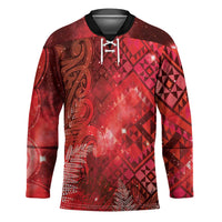 Aotearoa Taniko Matariki Hockey Jersey Cosmic Red LT7 Unisex Red - Polynesian Pride