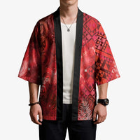 Aotearoa Taniko Matariki Kimono Cosmic Red