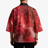Aotearoa Taniko Matariki Kimono Cosmic Red