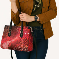 Aotearoa Taniko Matariki Leather Bag Cosmic Red LT7 - Polynesian Pride