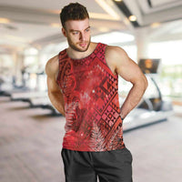 Aotearoa Taniko Matariki Men Tank Top Cosmic Red LT7 Red - Polynesian Pride
