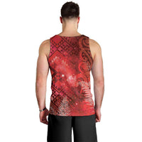 Aotearoa Taniko Matariki Men Tank Top Cosmic Red LT7 - Polynesian Pride