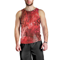 Aotearoa Taniko Matariki Men Tank Top Cosmic Red LT7 - Polynesian Pride