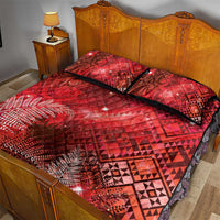 Aotearoa Taniko Matariki Quilt Bed Set Cosmic Red LT7 - Polynesian Pride