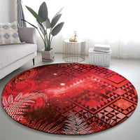 Aotearoa Taniko Matariki Round Carpet Cosmic Red LT7 - Polynesian Pride